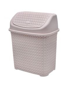Dustbin, Knit, 10 lt, plastic, powder pink, 28.7x20.7x33.7 cm