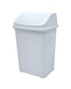 Dustbin, Knit, 16 lt, plastic, white, 30x24x43.9 cm