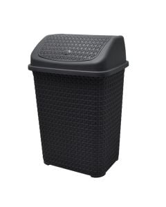 Dustbin, Knit, 16 lt, plastic, anthracite, 30x24x43.9 cm