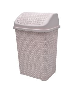 Dustbin, Knit, 16 lt, plastic, powder pink, 30x24x43.9 cm