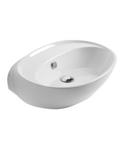 Basin, Bohemien, wall mounted, ceramic, white, 60x45.5x17.5 cm