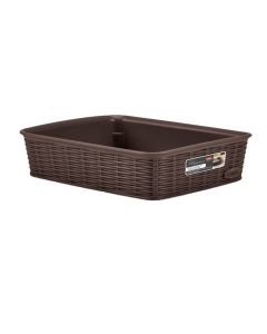 Multifunctional basket, Elegance M, plastic, moka, 25x19.5xH6 cm