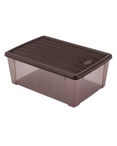 Multifunctional box, Elegance L, plastic, moka, 36.5x25.5xH14 cm