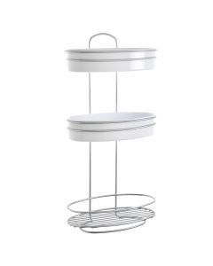 Shower holder, Orbit, 3-tier, oval, chrometherm® coating, grey/white, 26x13xH53 cm