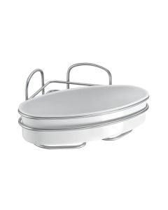 Mbajtëse shampo, Orbit, këndore, veshje chrometherm®, gri/e bardhë, 21x21xH11 cm