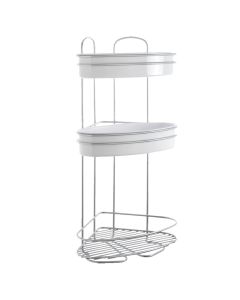 Shower holder, Orbit, 3-tier, angular, chrometherm® coating, grey/white, 21x21xH53 cm