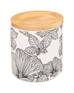 Cotton pot, Blackflora, bamboo/ceramic, colorful, 9.8xH11 cm