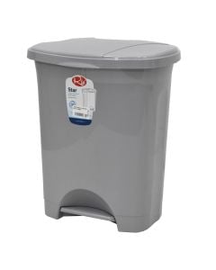 Dustbin, Star, 30 lt, plastic, grey, 39.2x31.8x48.7 cm