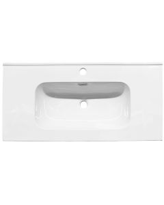 Square basin, porcelain, cabinet mounted, white, 91x46.5xH15.5 cm