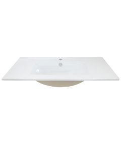 Porcelain basin, cabinet mounted, white, 92x46xH17 cm