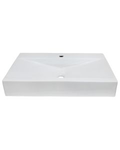 Square basin, porcelain, cabinet mounted, white, 70x44.5xH12 cm