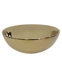 Porcelain basin, cabinet mounted, gold, 38.5x38.5xH14.5 cm