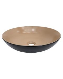 Porcelain basin, cabinet mounted, black, 42x42xH11 cm