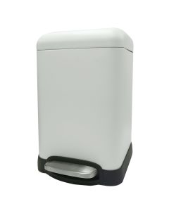 Waste bin, 6L, metal/stainless steel, white, 26xH20.5xH31.5cm