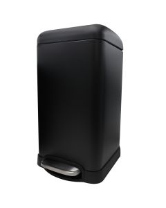 Waste bin, 12L, metal/stainless steel, black, 30x24xH43.5cm