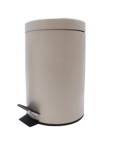 Waste bin, 3L, metal/stainless steel, beige/grey, 17xH25cm