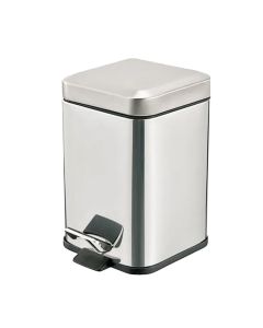 Waste bin, 3L, stainless steel 410, silver, 16x16xH24.5 cm