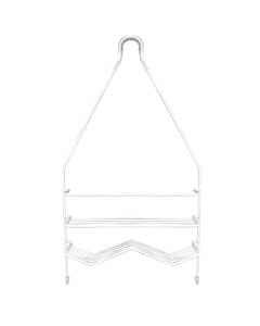 Shampoo holder, 2 levels, hanging, metal, white, 10.5x23.5xH49.5 cm