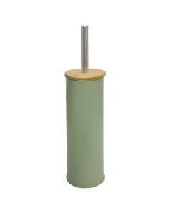 Toilet brush, metal/bamboo, green/natural bamboo, 9.5xH38cm
