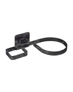 Hair dryer holder, steel/metal, black, 18x5.3x11.5cm