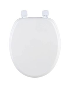 Toilet lid, MDF, white, hinge, plastic, axis 13-18, 37x43x5 cm