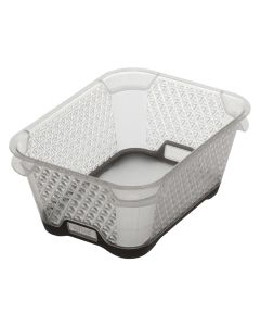 Storage box, Duo, polypropylene/TPE, transparent, 1.3l, 16x12xH7 cm