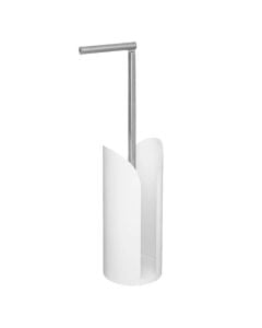 Toilet paper holder, metal/plastic, white/chrome, 15x15xH59cm