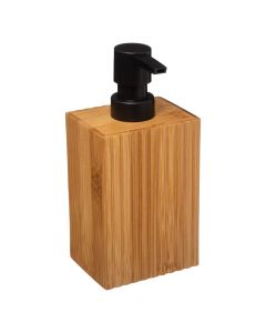 Liquid soap holder, Terre Inconnue, bamboo, brown/black, 8.2x6.5xH17.5cm