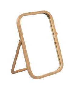 Cosmetic mirror, Natureo, portable, metal/bamboo, brown/black, 20x13xH26cm