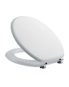 Toilet lid, Pegaso, universal, mdf, metal hinge, white, 47x37.5 cm