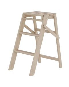 Folding bench, 3 levels, beech wood, natural wood, 37x38xH63 cm