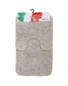 Bath mat,set of 2, cotton, brown, 50x48cm; 80x48 cm