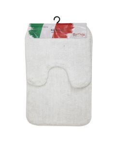 Bath mat, set of 2, microfiber, white, 50x48cm; 80x48 cm
