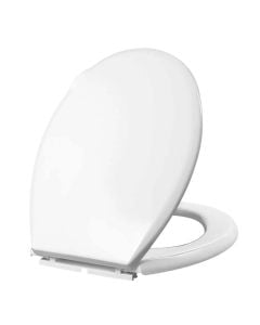 Toilet lid, CLASSIC, ABS/resin, plastic hinge, white, universal, 45x37.5 cm