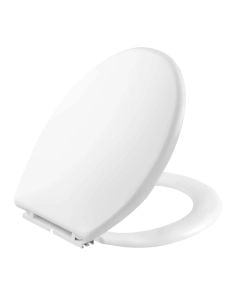 Toilet lid, ATLANTIC, plastic hinge, polypropylene/resin, universal, white, 45x37 cm