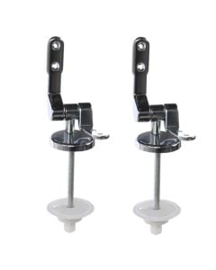 Wooden toilet lid hinge, metal/chrome, silver