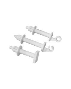 Plastic toilet lid hinge, white