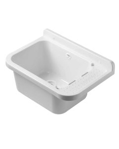 Plastic basin, siphon+flute, polypropylene/UV, white, 50x34xH21