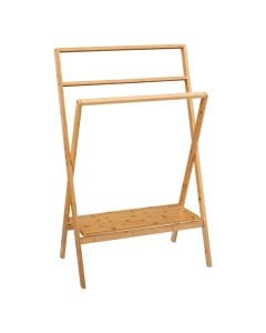 Towel rack with shelf, Lab'n Modul, bamboo, natural bamboo, 62x30xH92 cm