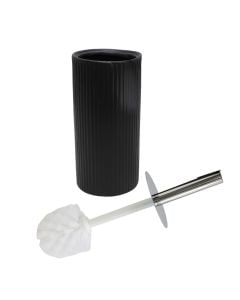Toilet brush holder, ceramic, black, 12xH38 cm