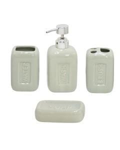 Bathroom accessory set, 4 pieces, ceramic, e bardhë
