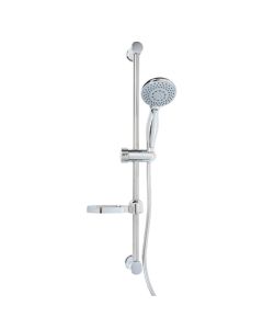 Set of shower head + sliding shower, Plan, 3 functions, chrome/abs, silver