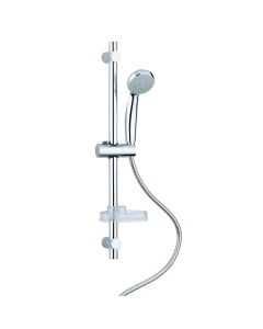 Set of shower head + sliding shower, Aurora, 3 functions, chrome/abs, silver