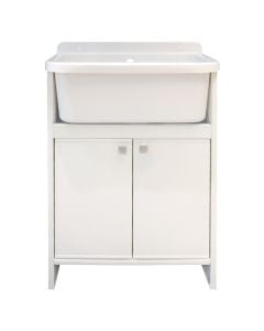 Basin furniture set, PVC, ground mounting, white