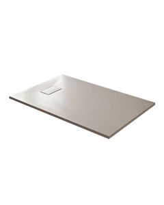 Shower tile, stone effect, resin/fiberglass, beige, 80x120xH2.8 cm