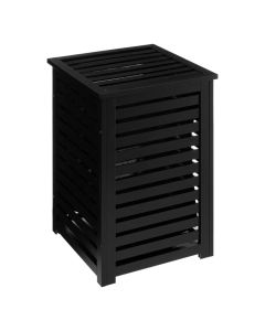Laundry basket, Sicela, with lid, Mdf, black, 58x40xH38 cm
