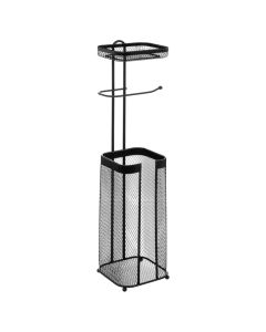 Toilet paper holder, Mayaj, with spare, metal, black, 17.5x15.5xH73.5 cm