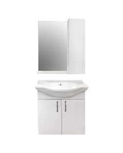 Toilet furniture set, Square, wall mounting, melamine, white, 65 cm