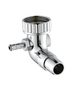 Washing machine drain plug, with dryer outlet, bronze, silver, 1''