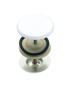 Sink stopper, threaded, chrome, white, 50 mm